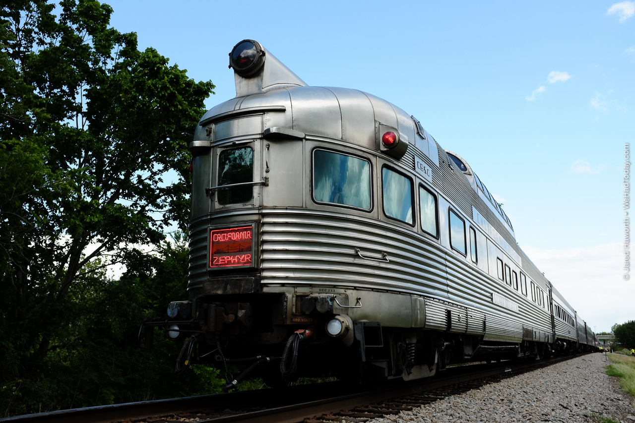 CB&Q's California Zephyr observation car trails the 611 consist, a fitting mate for the streamlined locomotive.
