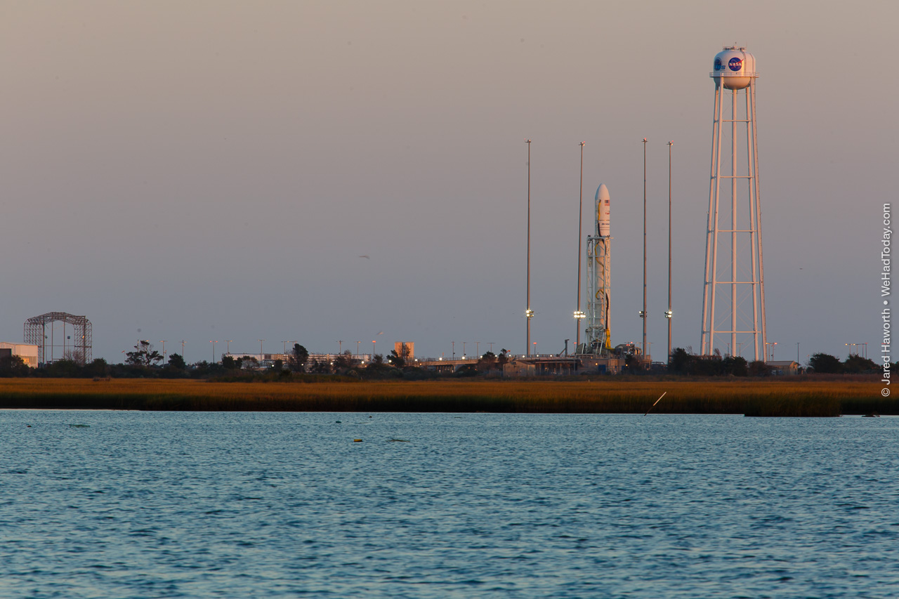The Mid Atlantic Regional Spaceport, seen here at sunset the night before launch.