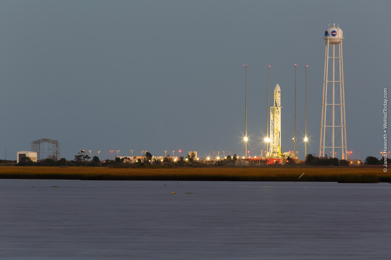 The Mid Atlantic Regional Spaceport, seen here at sunset the night before launch.