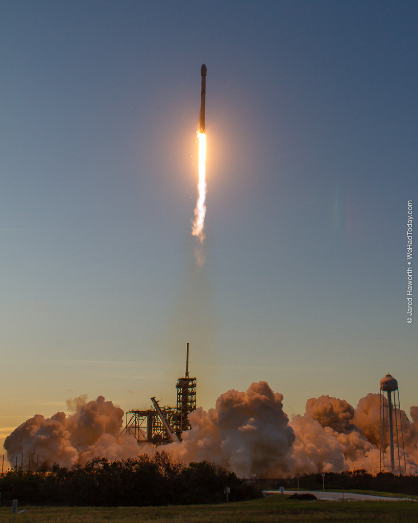 Remote camera view of the launch of EchoStar 105 / SES-11 atop a SpaceX Falcon 9 rocket.  Photo credit: Jared Haworth / We Report Space